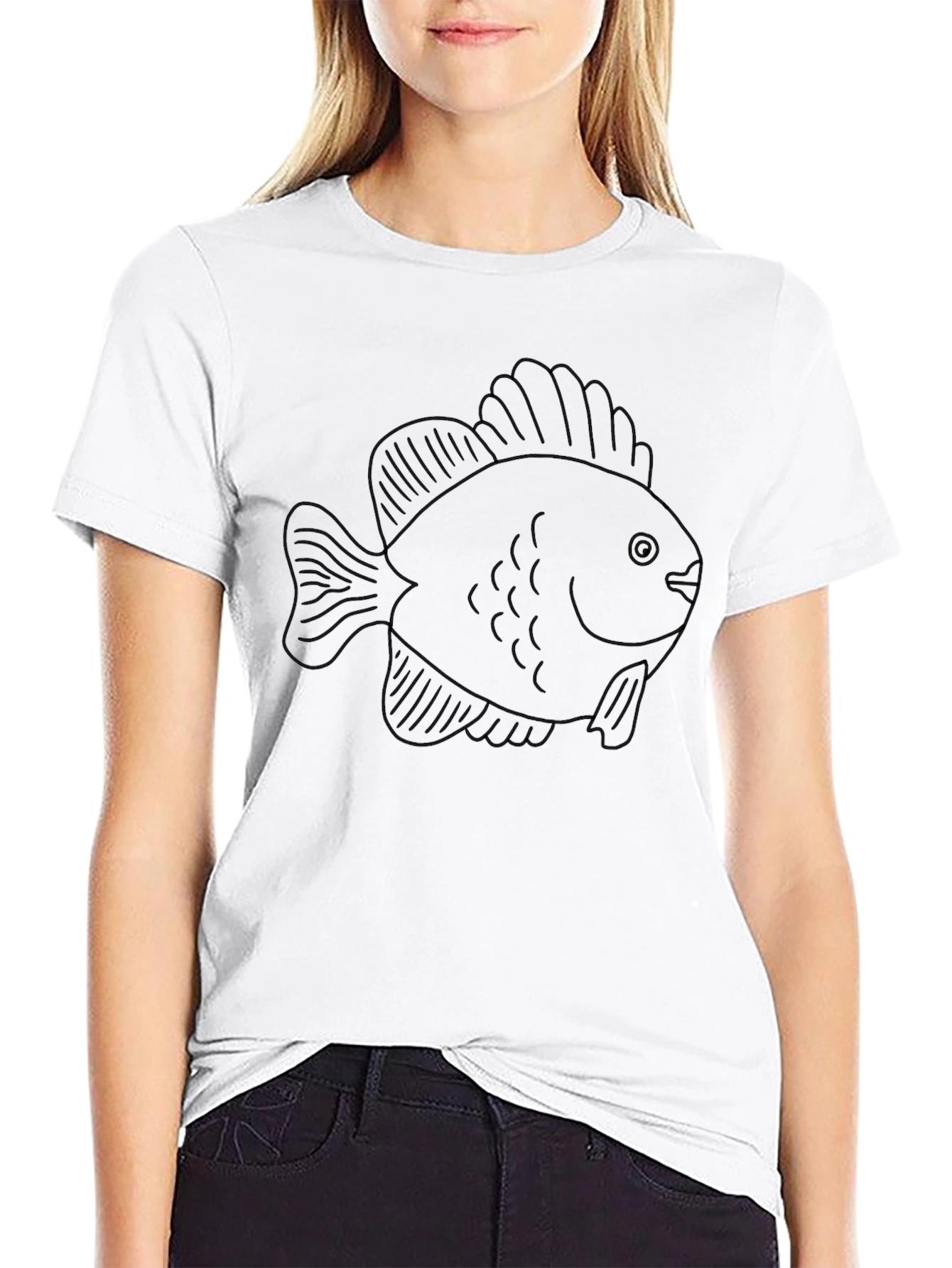 Mens Black Fish Graphic Tee - Casual Comfort