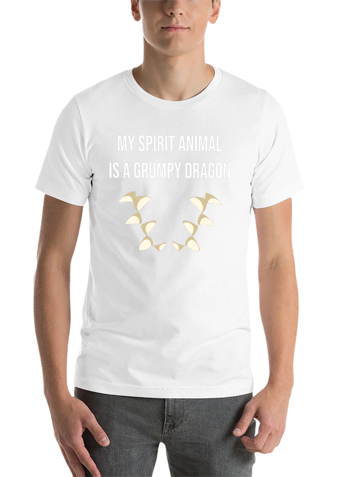Grumpy Dragon Spirit Animal T-Shirt - Black