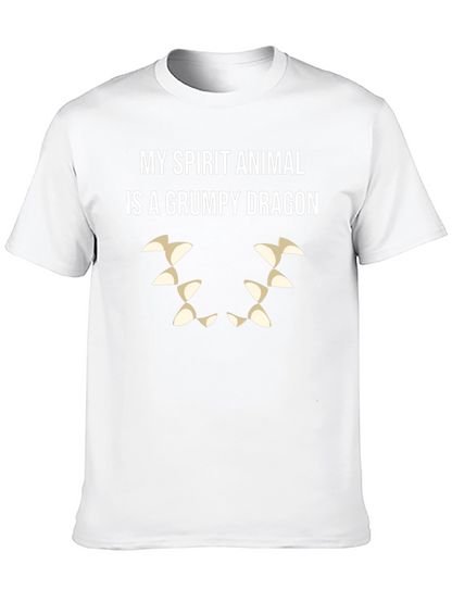 Grumpy Dragon Spirit Animal T-Shirt - Black