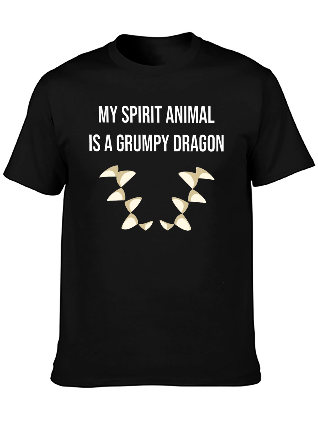 Grumpy Dragon Spirit Animal T-Shirt - Black