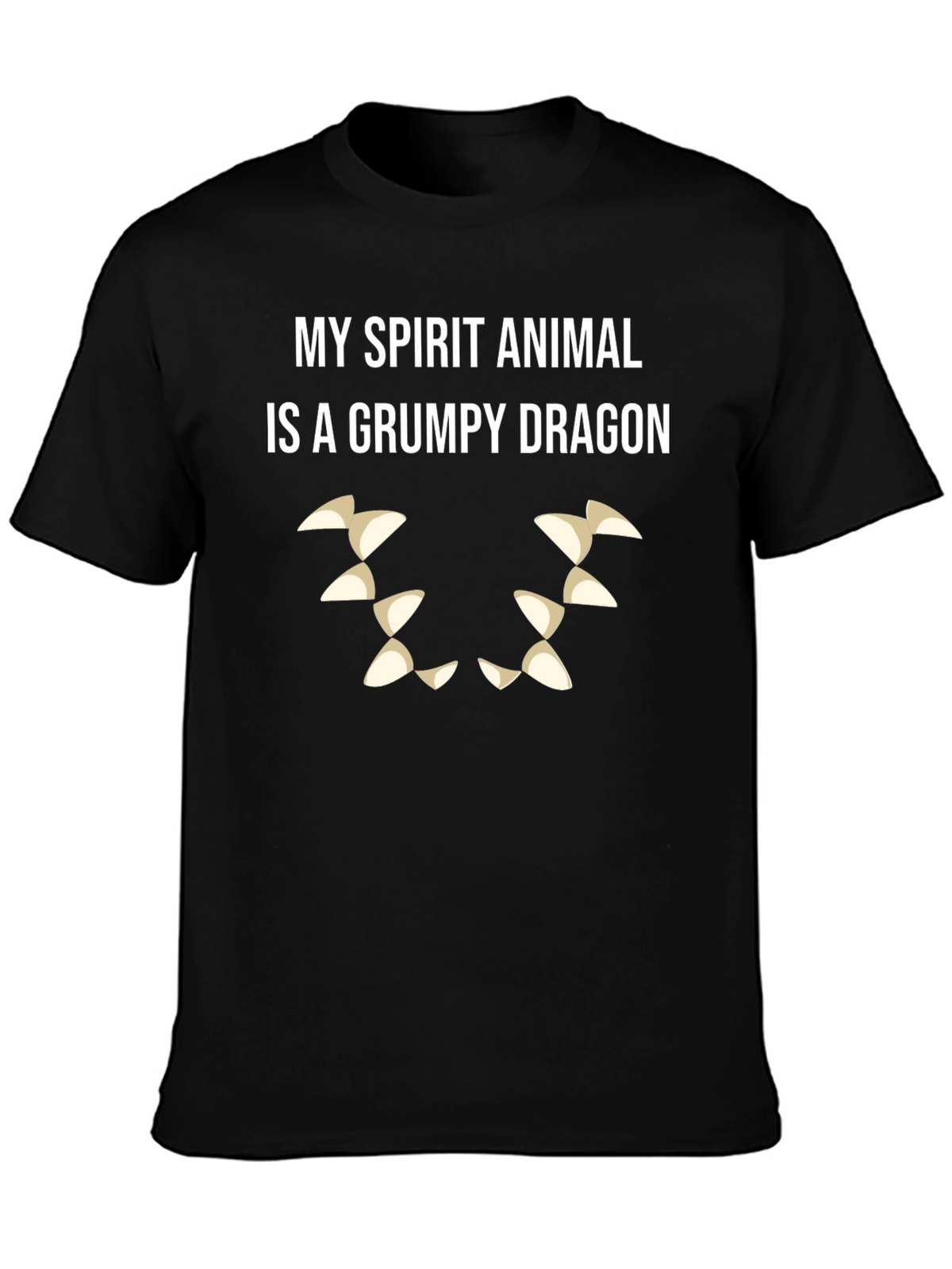 Grumpy Dragon Spirit Animal T-Shirt - Black