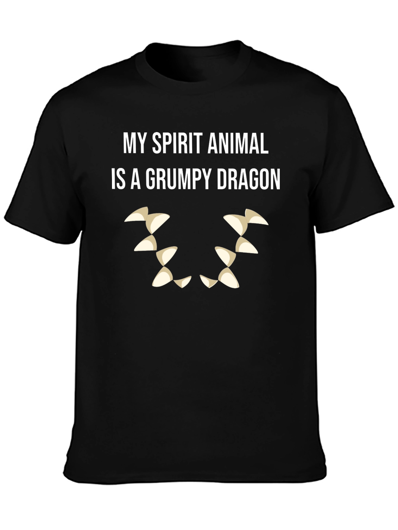 Grumpy Dragon Spirit Animal T-Shirt - Black