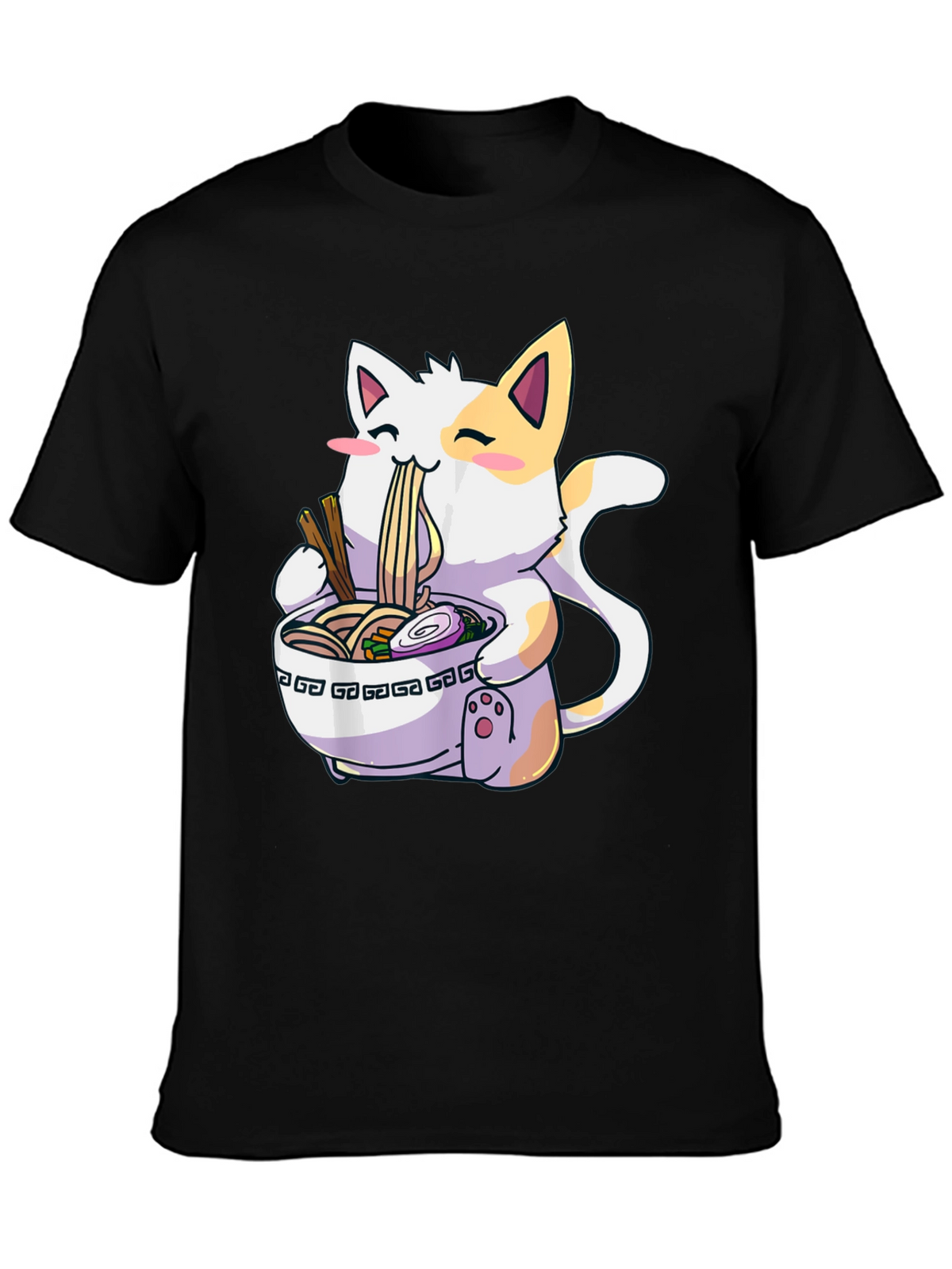 Ramen Cat Graphic T-Shirt - Kawaii Style
