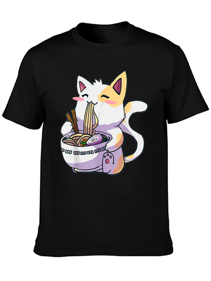 Ramen Cat Graphic T-Shirt - Kawaii Style