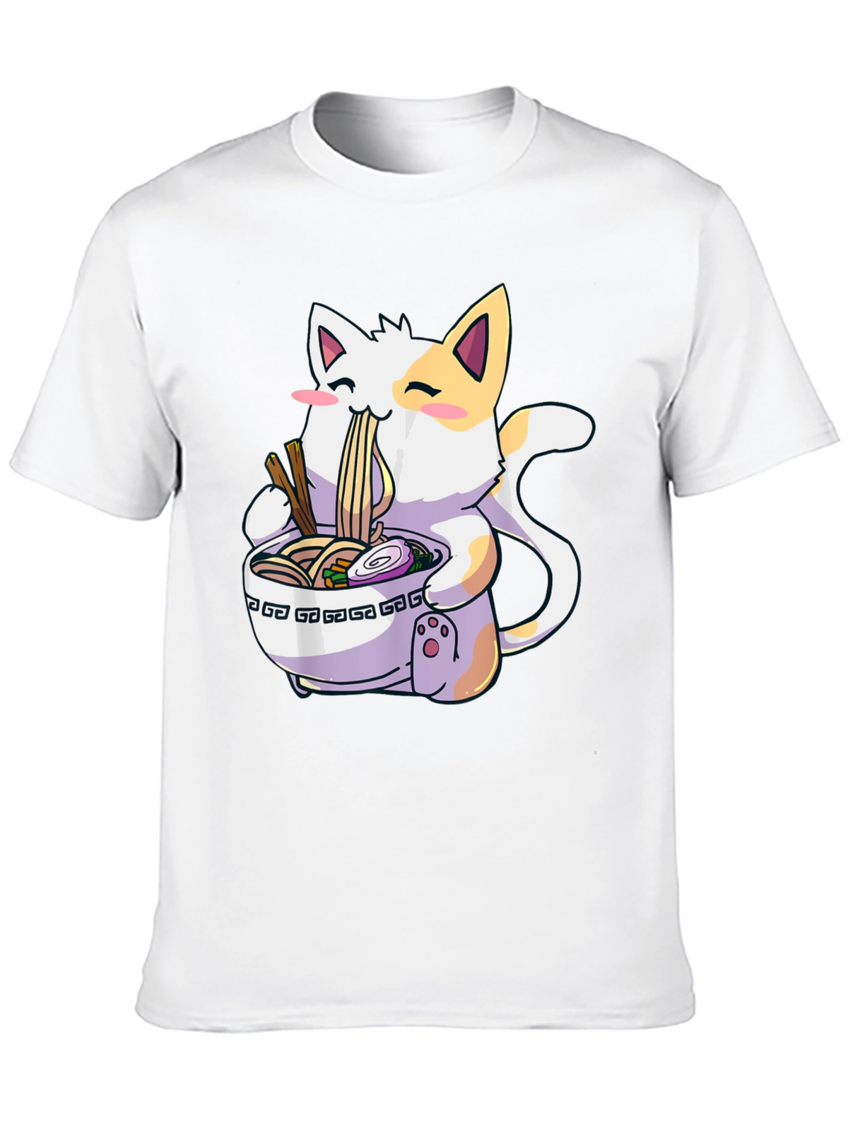 Ramen Cat Graphic T-Shirt - Kawaii Style