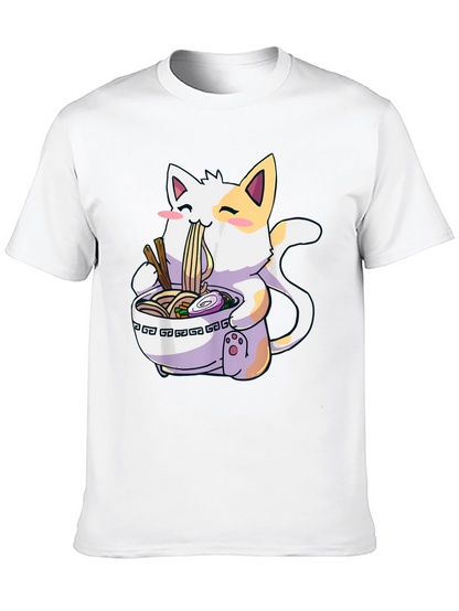 Ramen Cat Graphic T-Shirt - Kawaii Style