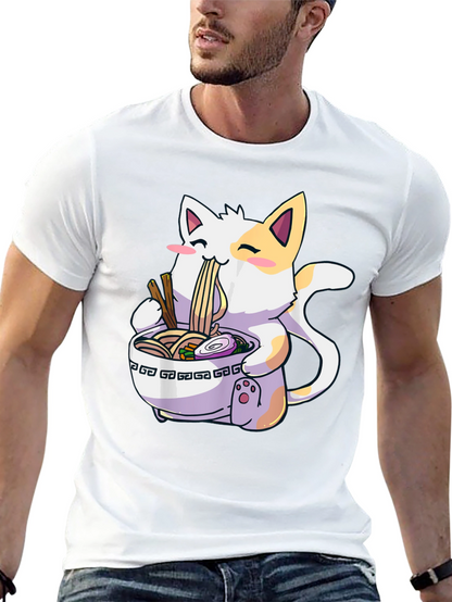 Ramen Cat Graphic T-Shirt - Kawaii Style