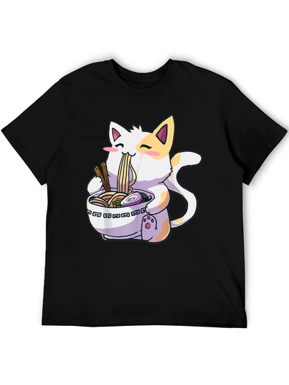Ramen Cat Graphic T-Shirt - Kawaii Style