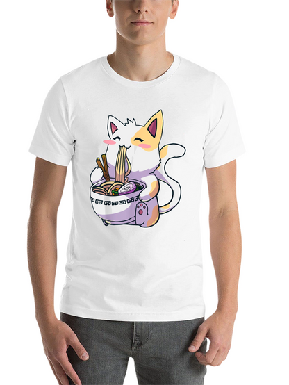 Ramen Cat Graphic T-Shirt - Kawaii Style