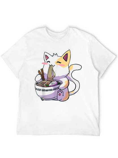 Ramen Cat Graphic T-Shirt - Kawaii Style
