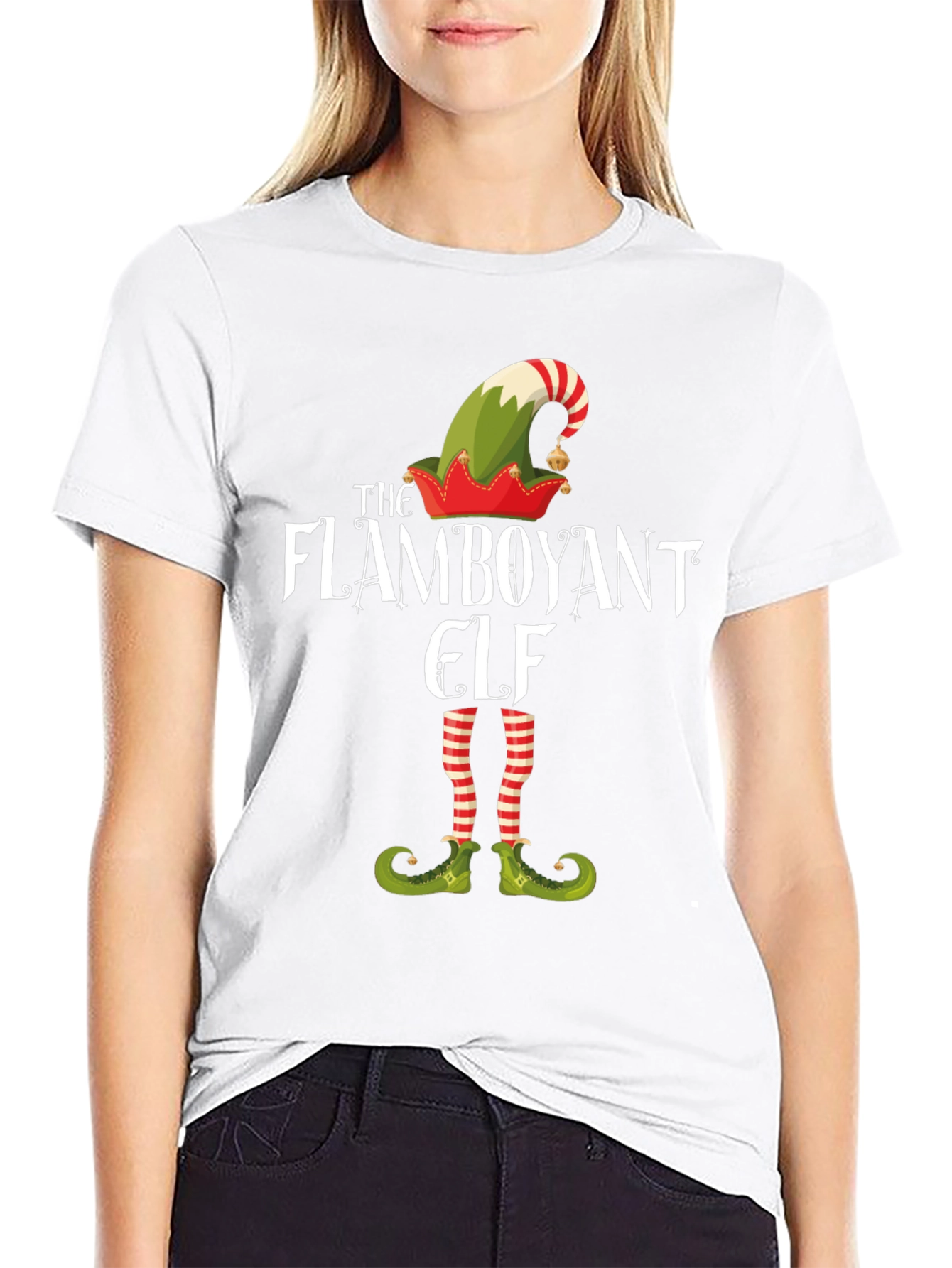 Flamboyant Elf Graphic Tee - Holiday T-Shirt