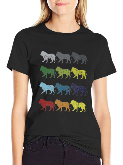 Retro Lion Graphic Tee - Mens Black T-Shirt