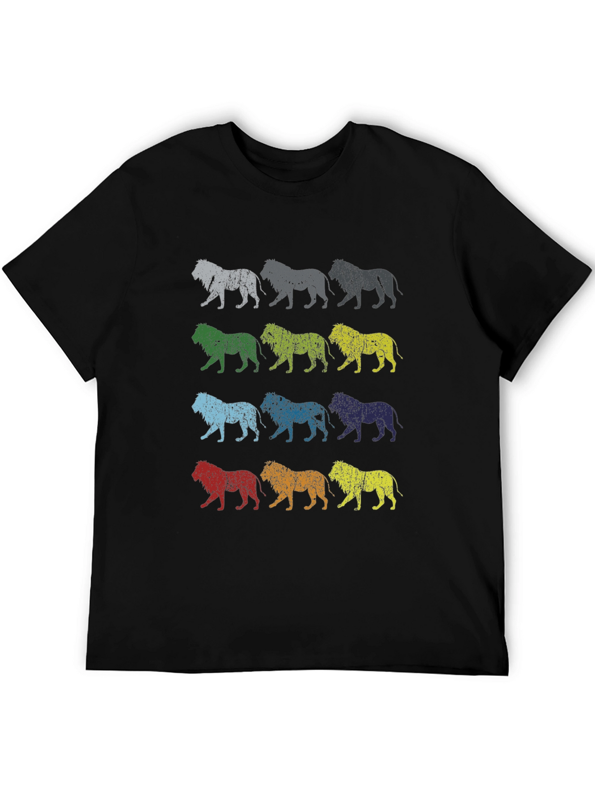 Retro Lion Graphic Tee - Mens Black T-Shirt