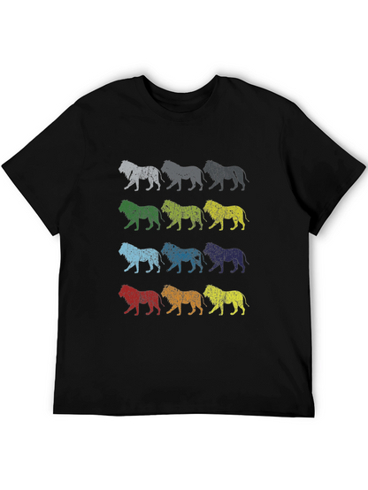 Retro Lion Graphic Tee - Mens Black T-Shirt