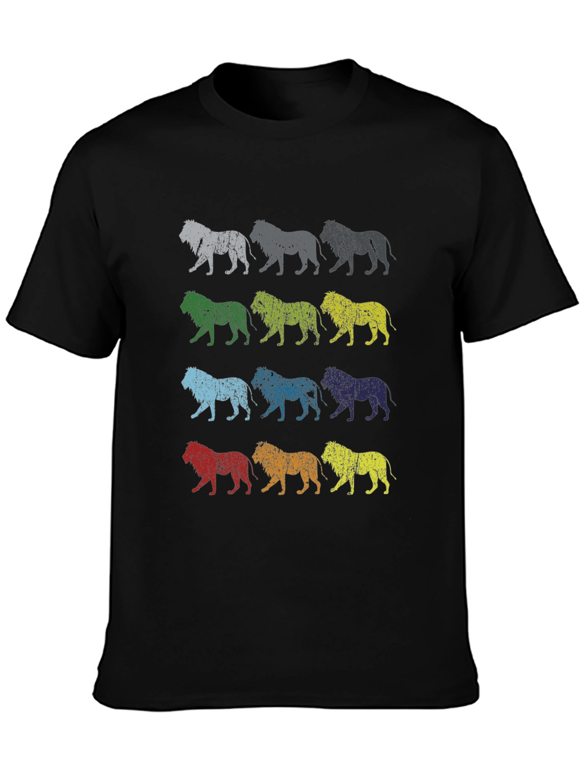 Retro Lion Graphic Tee - Mens Black T-Shirt
