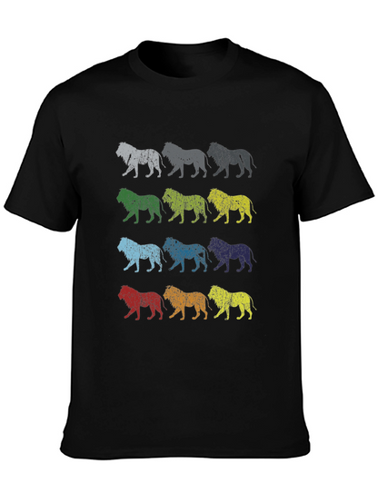 Retro Lion Graphic Tee - Mens Black T-Shirt