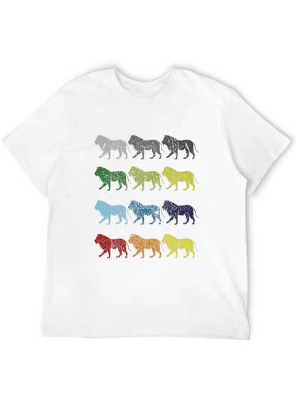 Retro Lion Graphic Tee - Mens Black T-Shirt