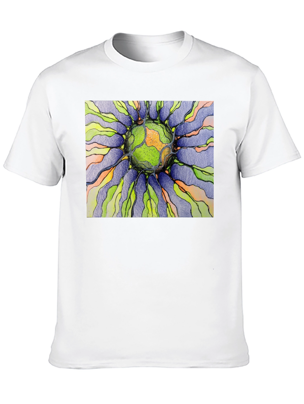Abstract Earth Graphic Black T-Shirt