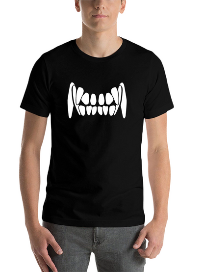 Vampire Teeth Graphic Tee - Black Cotton T-Shirt