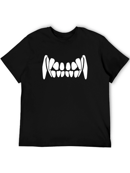 Vampire Teeth Graphic Tee - Black Cotton T-Shirt