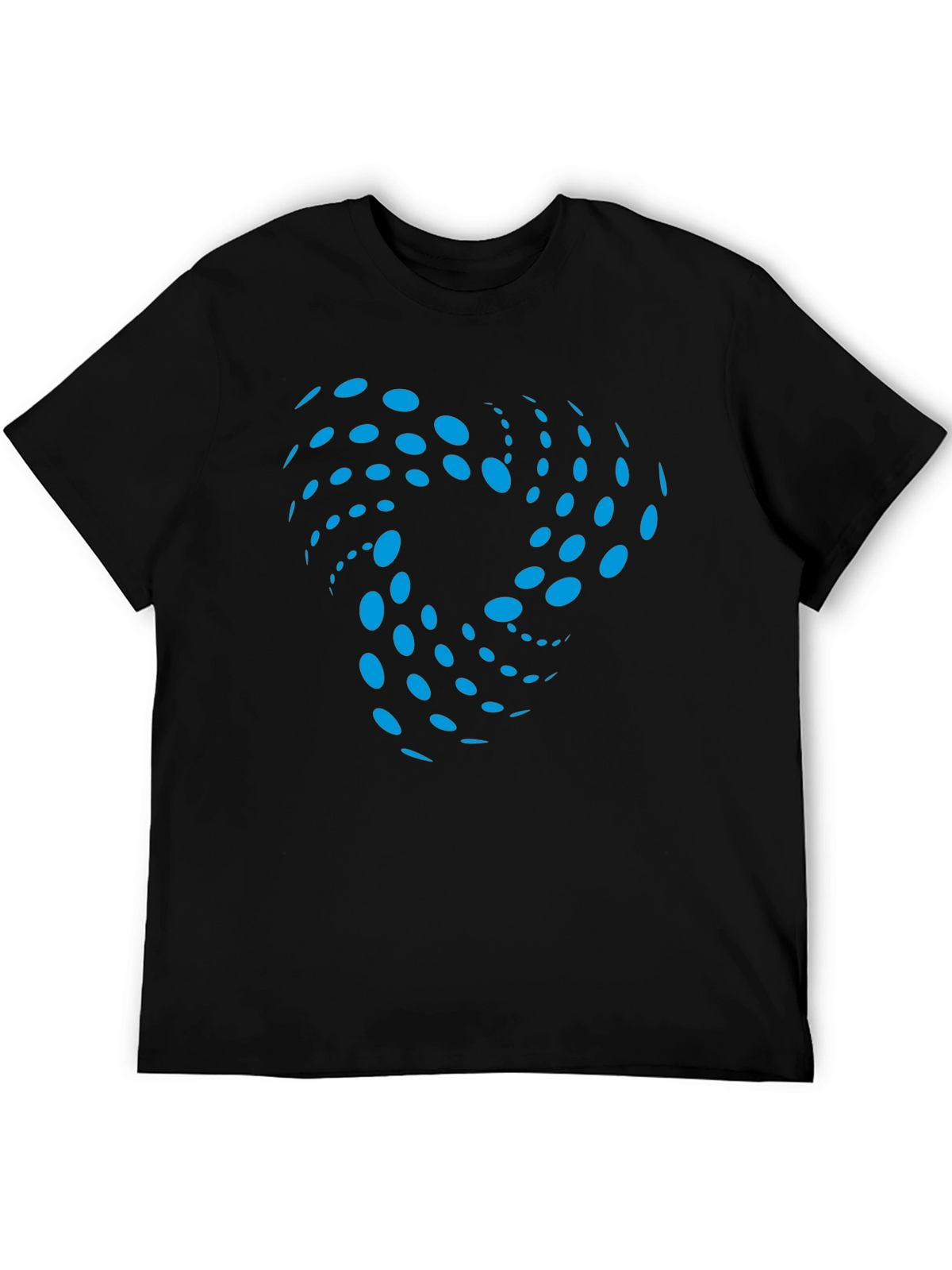 Abstract Swirl Graphic Black T-Shirt