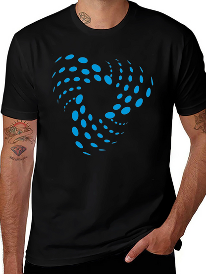 Abstract Swirl Graphic Black T-Shirt