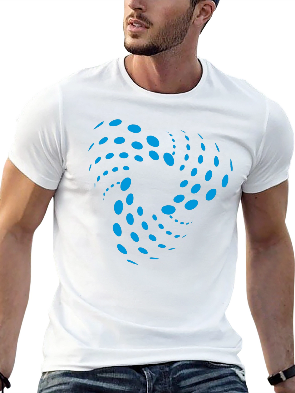 Abstract Swirl Graphic Black T-Shirt