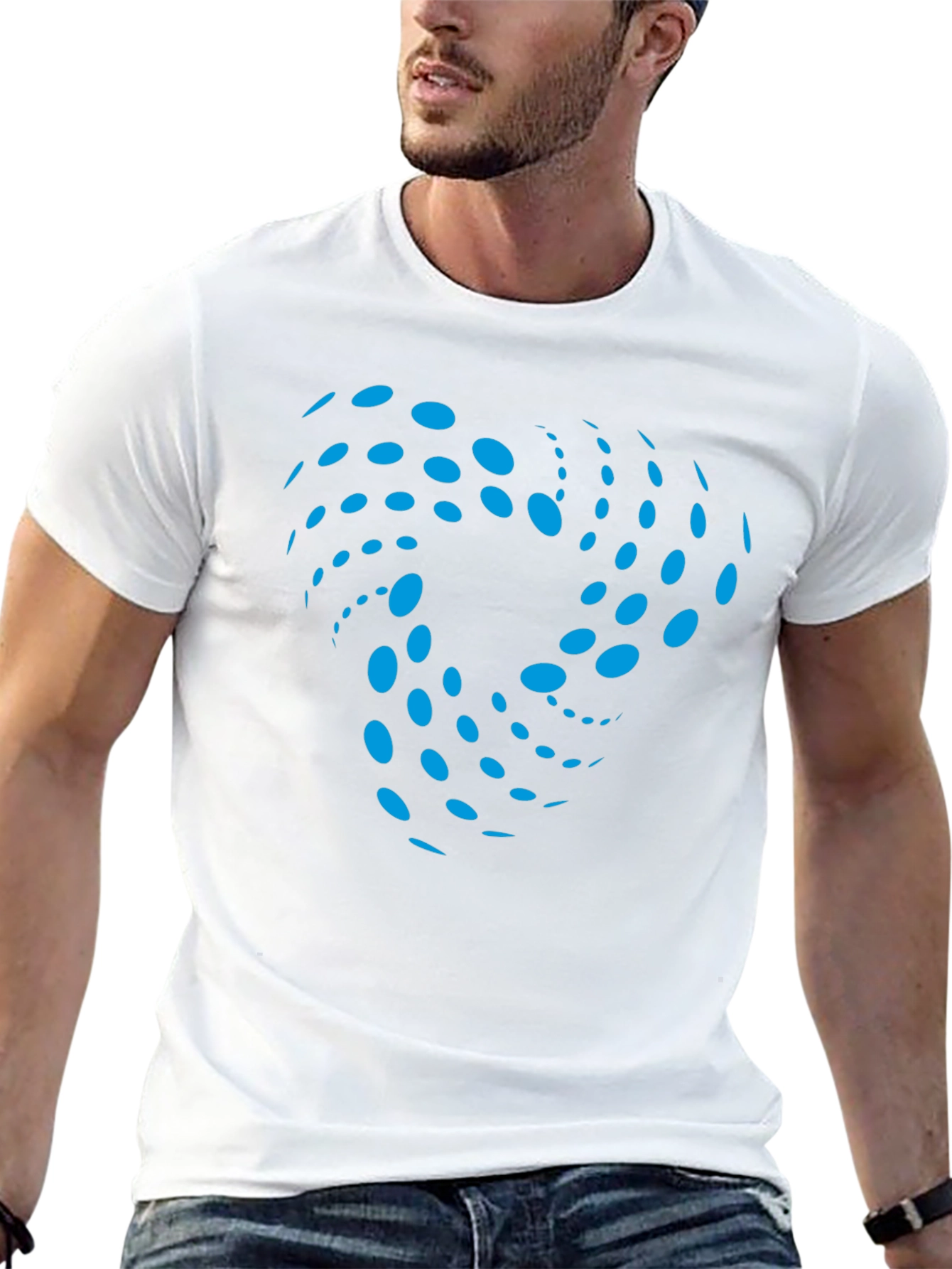 Abstract Swirl Graphic Black T-Shirt