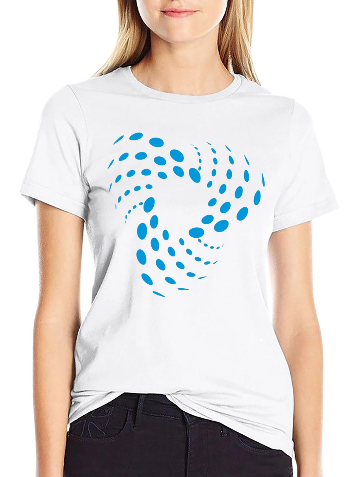 Abstract Swirl Graphic Black T-Shirt