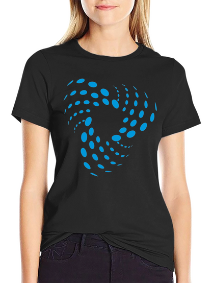 Abstract Swirl Graphic Black T-Shirt