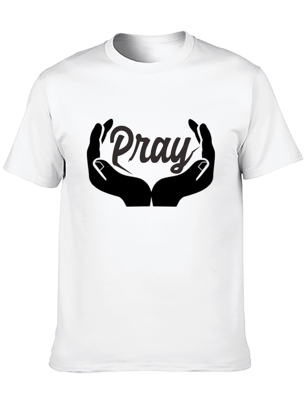 Pray Hands Graphic Tee - Black Cotton Comfort