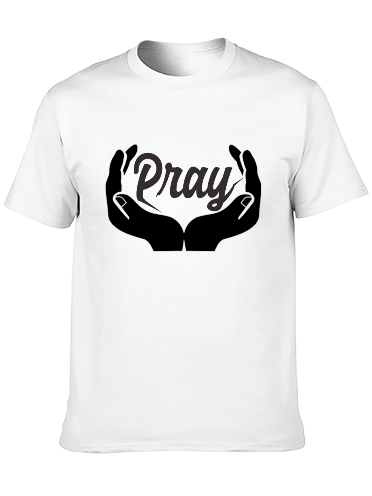 Pray Hands Graphic Tee - Black Cotton Comfort