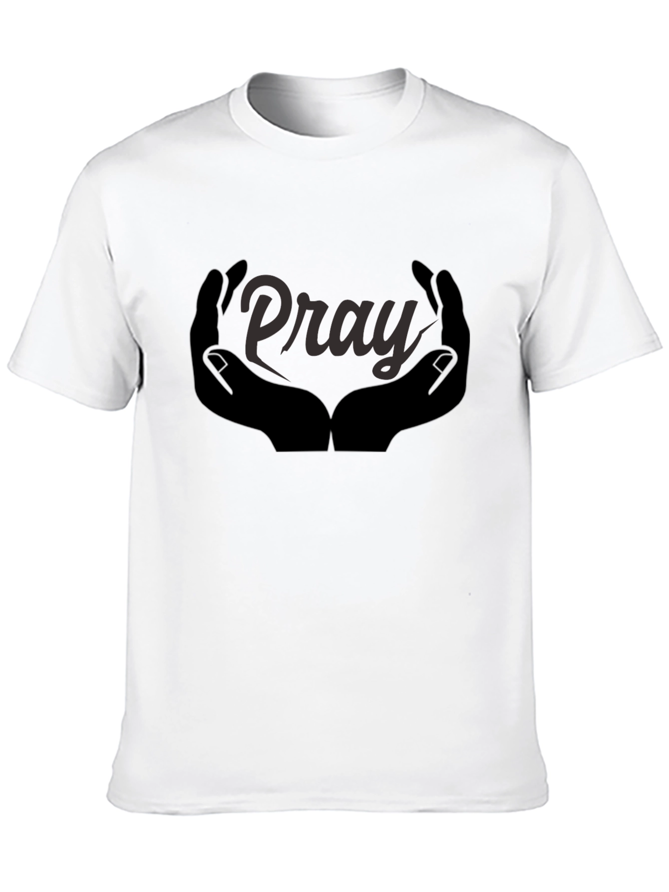 Pray Hands Graphic Tee - Black Cotton Comfort
