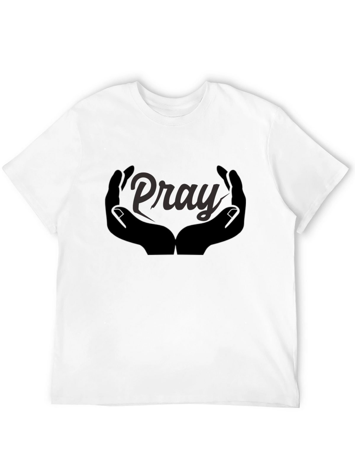 Pray Hands Graphic Tee - Black Cotton Comfort