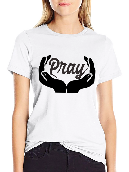 Pray Hands Graphic Tee - Black Cotton Comfort