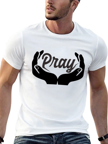 Pray Hands Graphic Tee - Black Cotton Comfort
