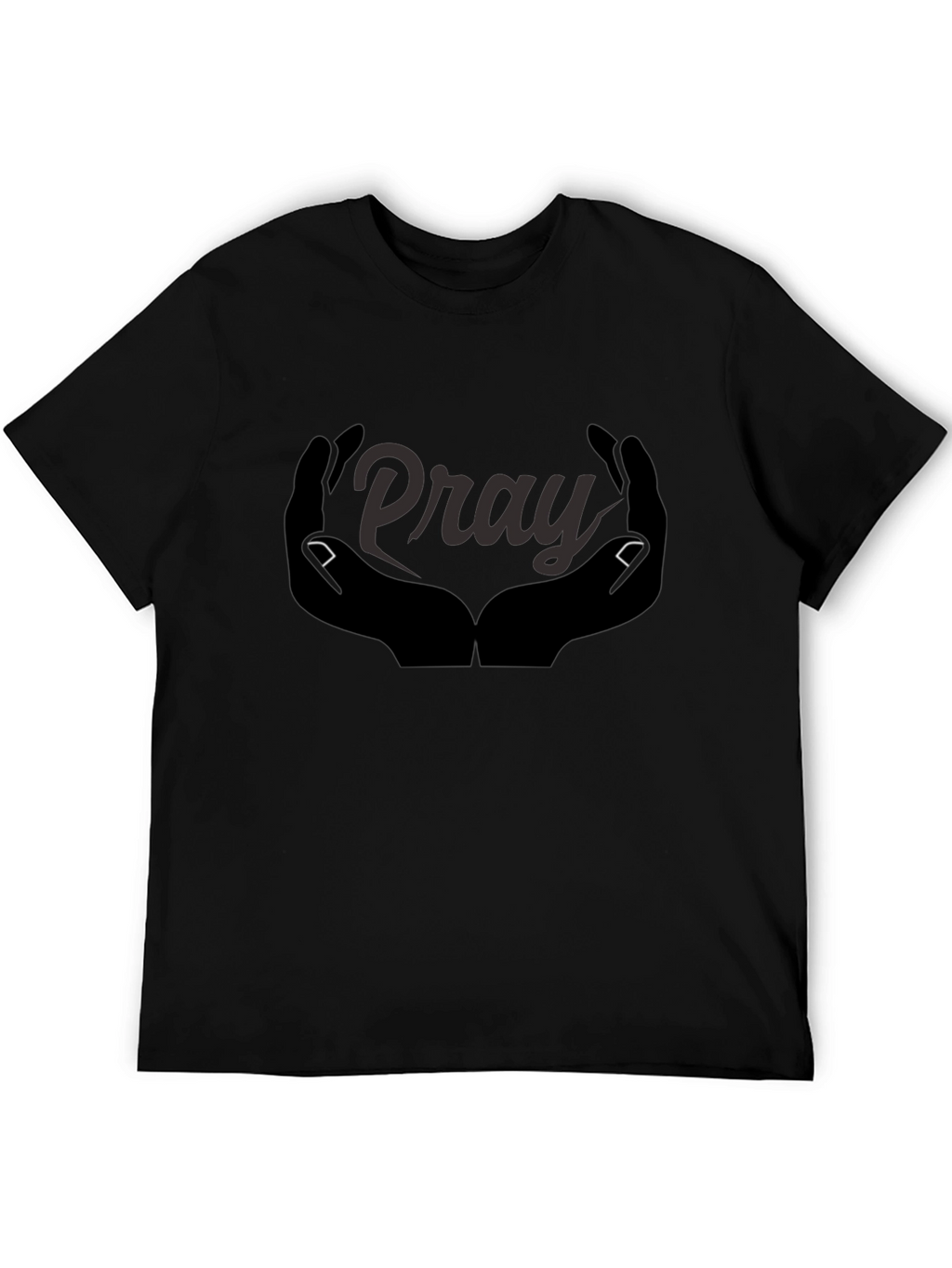 Pray Hands Graphic Tee - Black Cotton Comfort