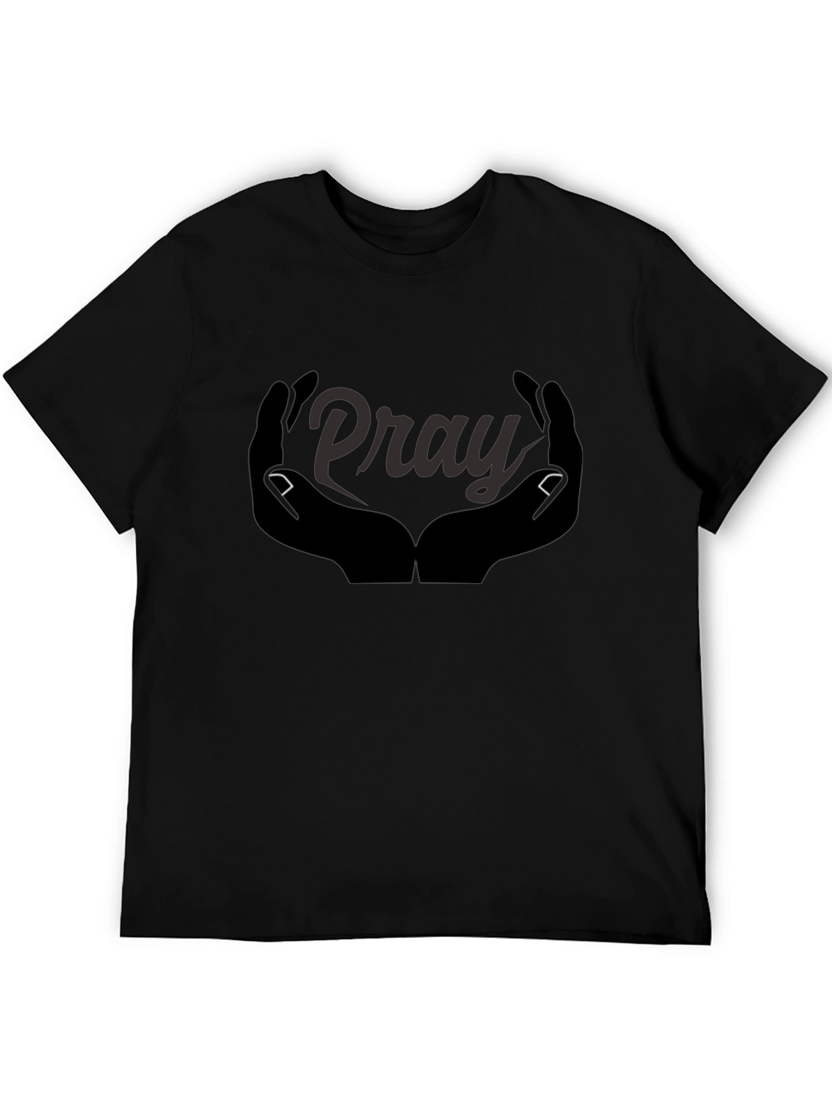 Pray Hands Graphic Tee - Black Cotton Comfort