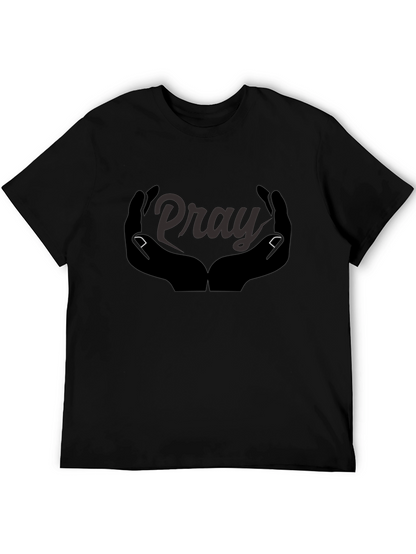 Pray Hands Graphic Tee - Black Cotton Comfort