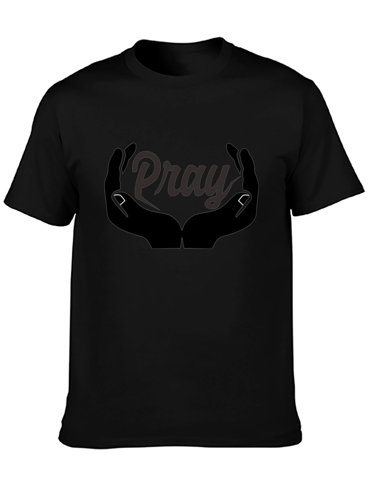 Pray Hands Graphic Tee - Black Cotton Comfort