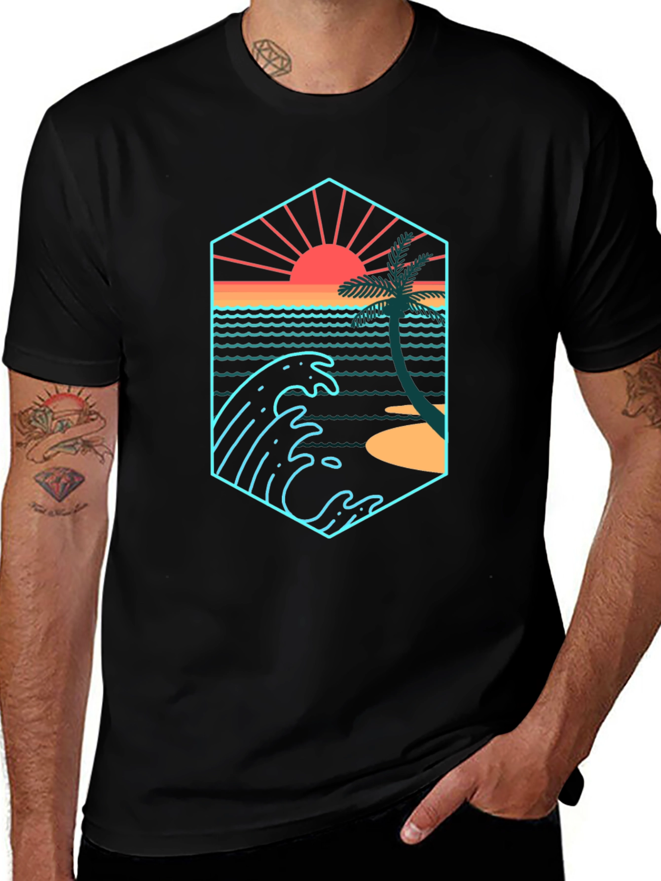 Sunset Wave Graphic T-Shirt