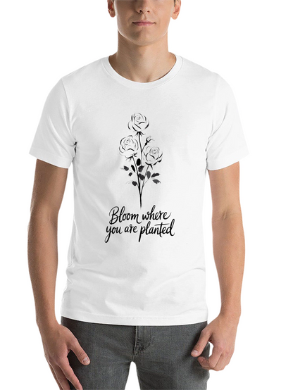 Bloom Where You Are Planted Black T-Shirt