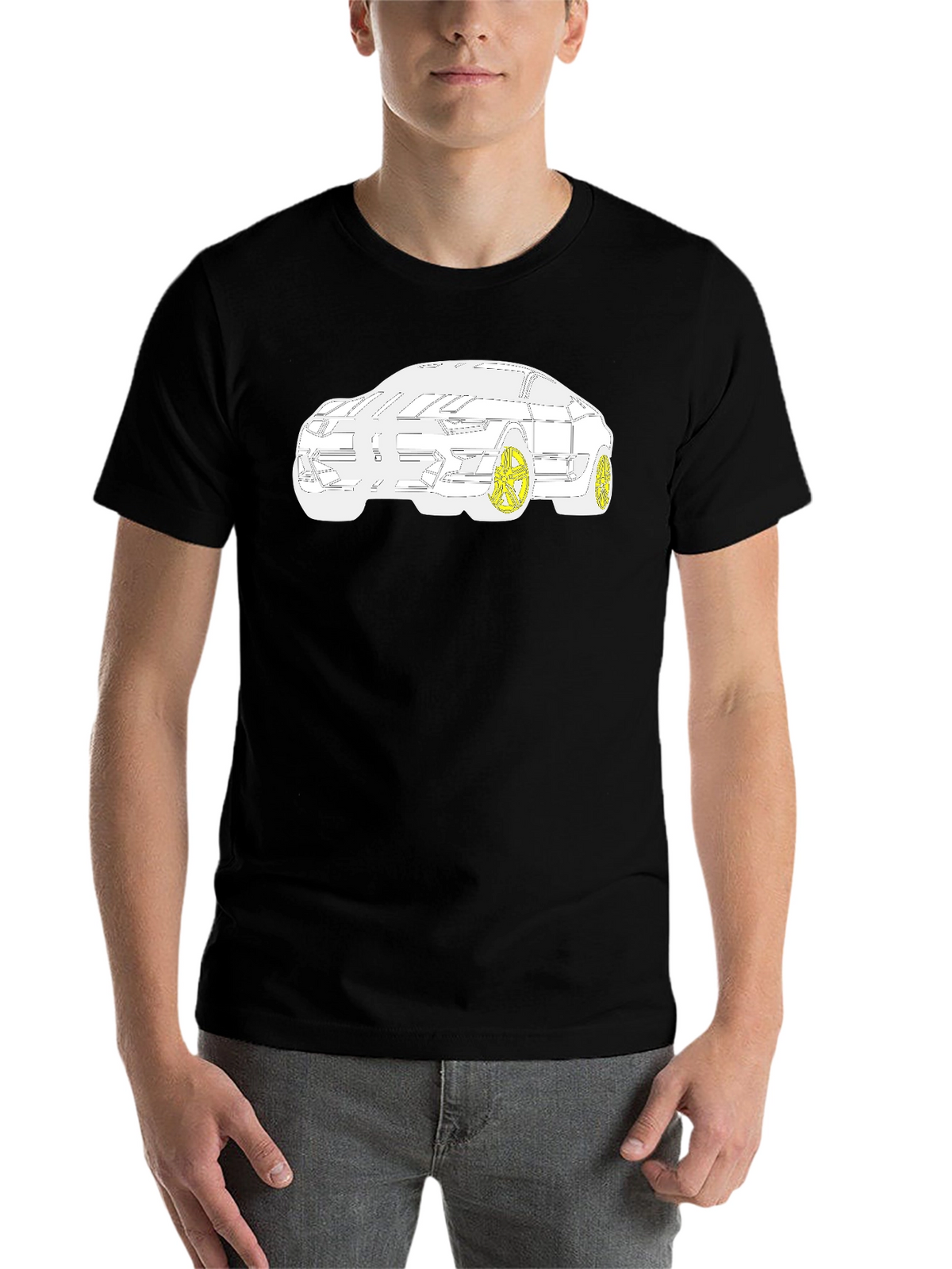 Modern Car Graphic T-Shirt - Black