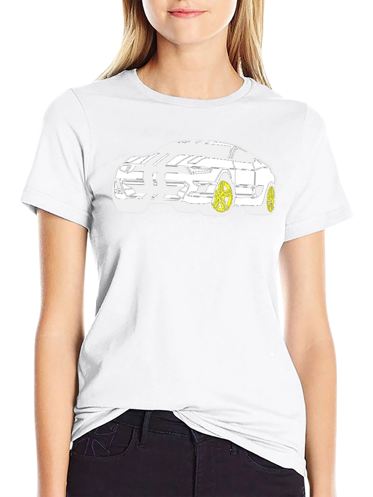 Modern Car Graphic T-Shirt - Black