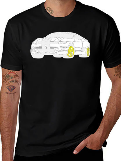 Modern Car Graphic T-Shirt - Black