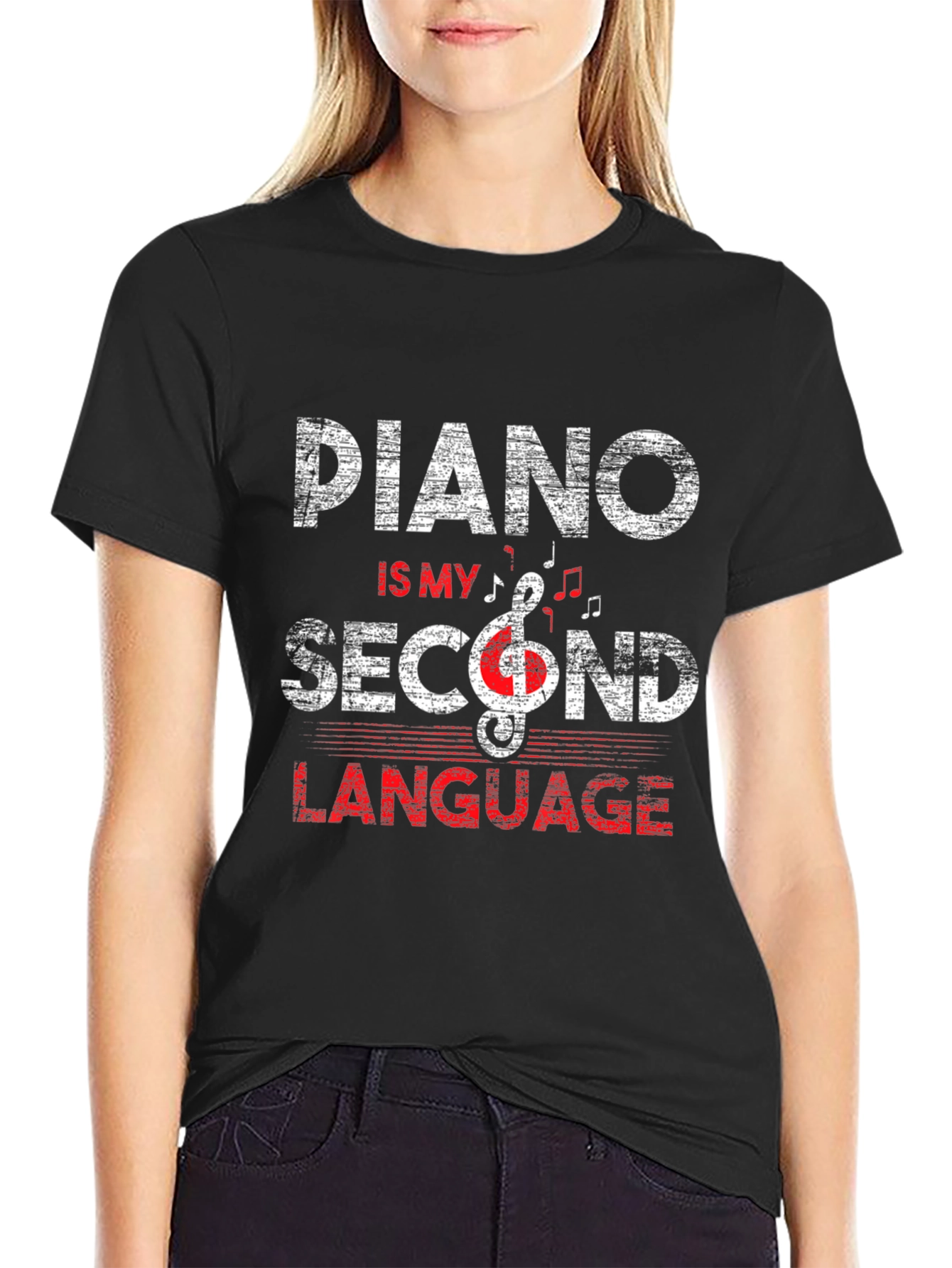 Piano is My Second Language T-Shirt - Music Lover Tee