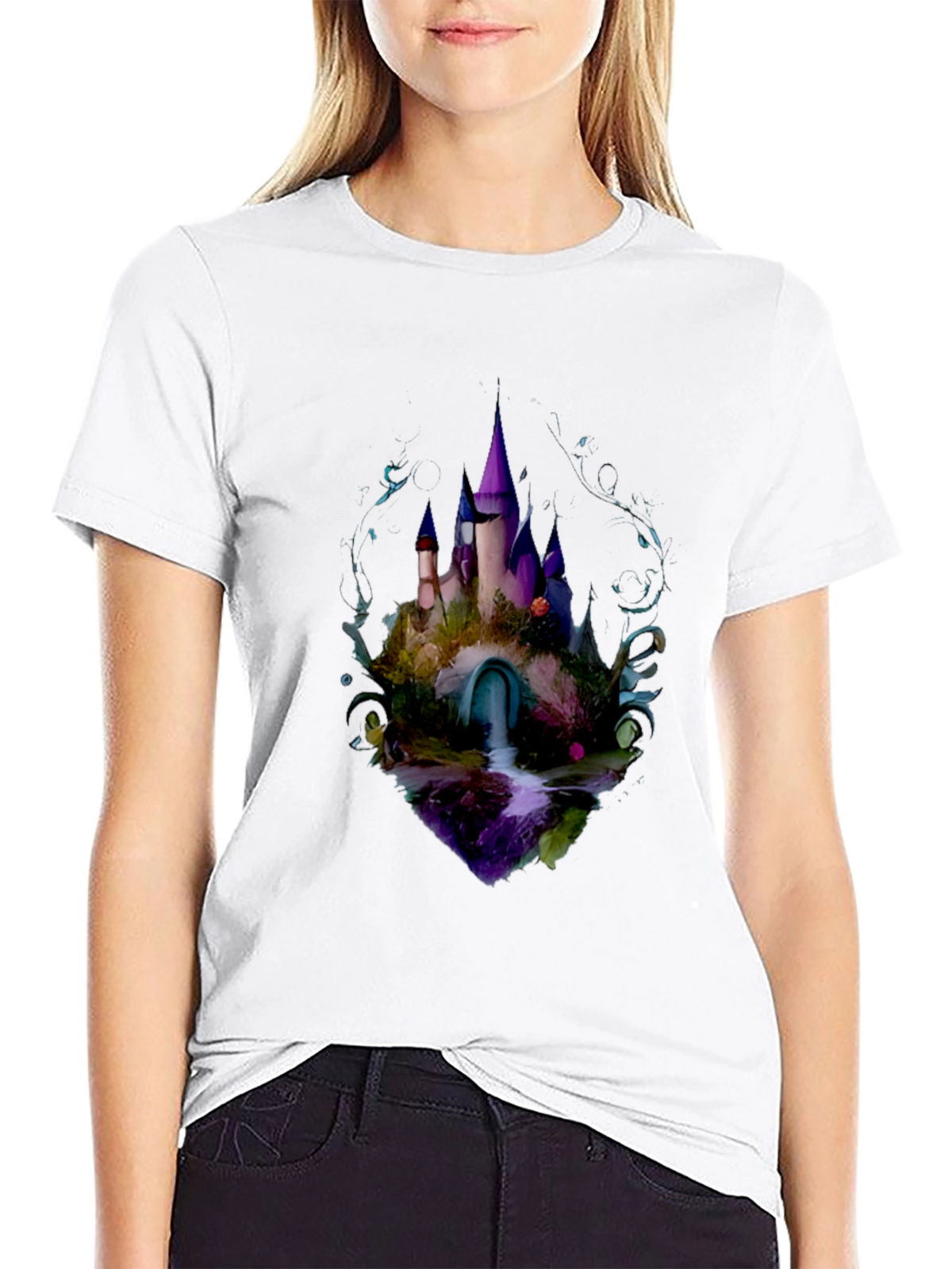 Enchanted Castle Graphic Tee - Black