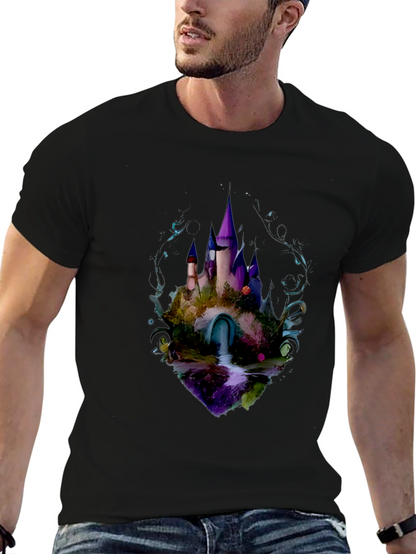 Enchanted Castle Graphic Tee - Black