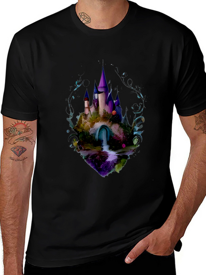 Enchanted Castle Graphic Tee - Black