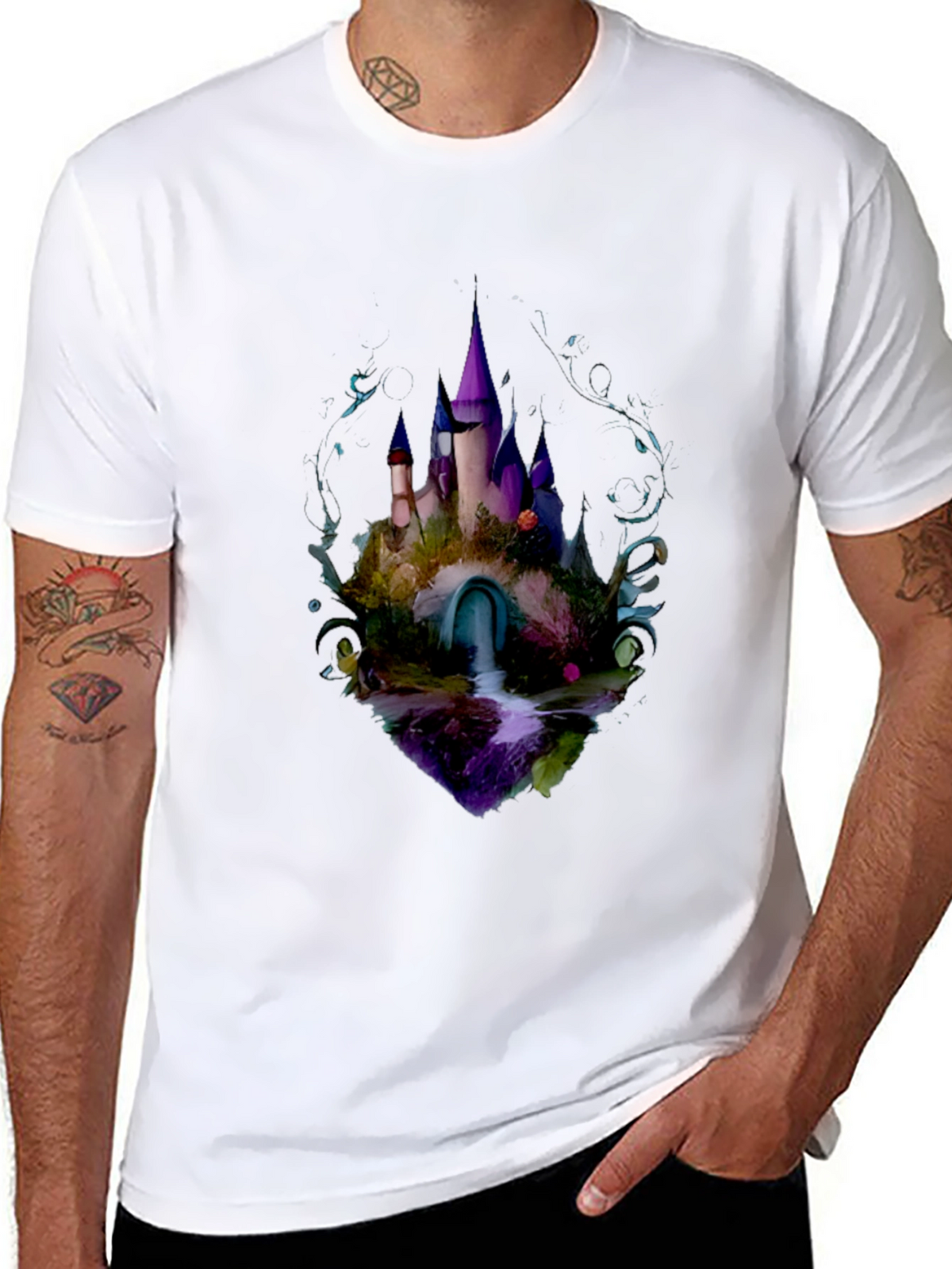 Enchanted Castle Graphic Tee - Black